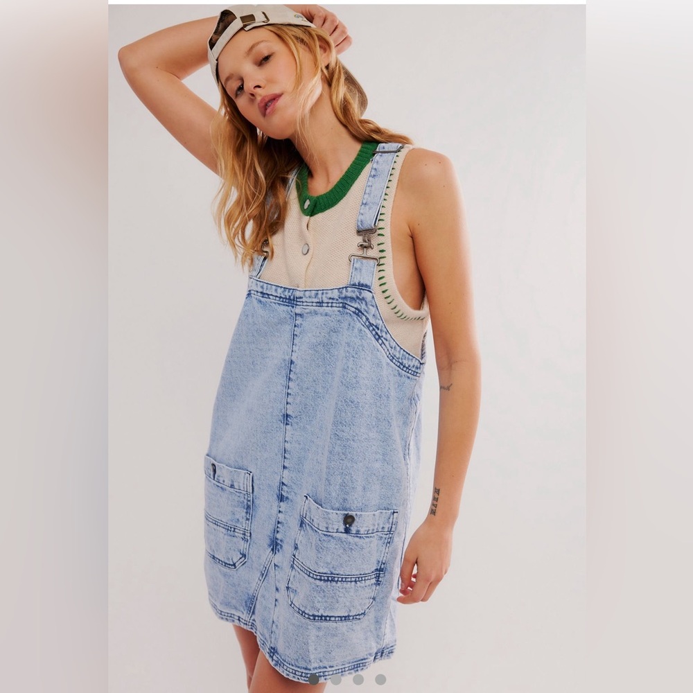 we the free overall smock denim mini dress